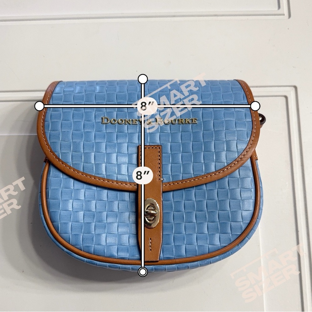 Dooney & Bourke Claremont Field Bag Light Blue Woven Leather Crossbody Purse - Picture 2 of 9